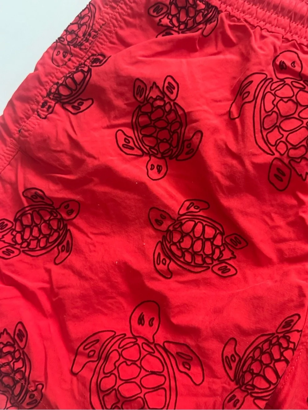 Vilebrequin Red and Navy Elastic Waist Swim Shorts